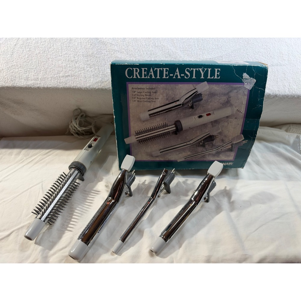 Conair Create-A-Style Vintage Curling Iron Styling Brush Set CB950 4-in-1 Kit